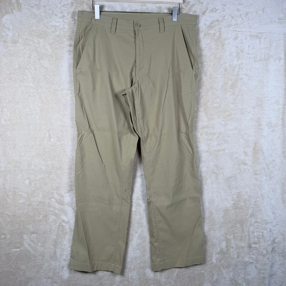 Eddie Bauer Mens 33x30‎ Khaki Beige Adventure Travel Hiking Pants Outdoor